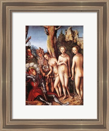 Framed Lucas Cranach D. A. - The Judgment of Paris Print