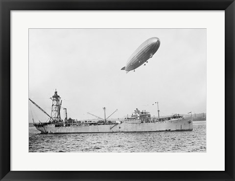 Framed U.S.S. Patoka and Shenandoah Blimp Overhead Print