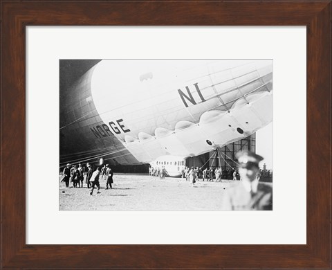 Framed Norge Blimp Leaving Hanger Print