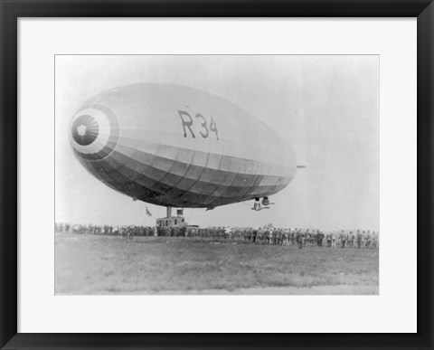 Framed Landing of British Dirigible R-34 at Mineola, Long Island, N.Y. Print