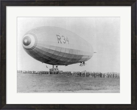 Framed Landing of British Dirigible R-34 at Mineola, Long Island, N.Y. Print