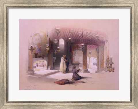 Framed Shrine of the Nativity Bethlehem April 6th 1839 Print