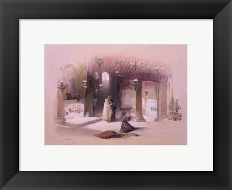 Framed Shrine of the Nativity Bethlehem April 6th 1839 Print