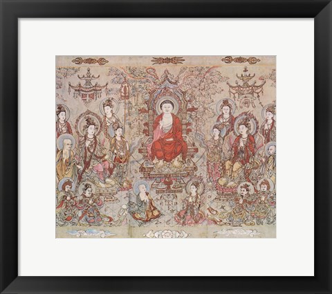 Framed Chang Sheng Wen Buddha Print