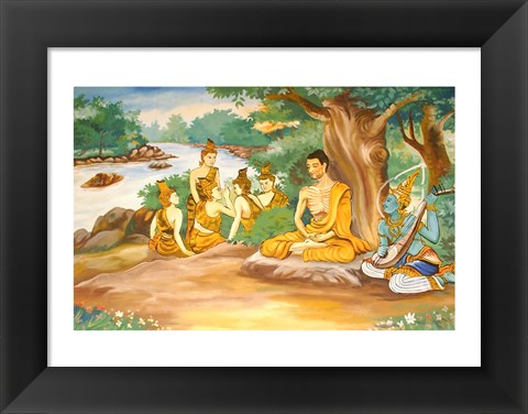 Framed Ascetic Bodhisatta Gotama with the Group of Five Print