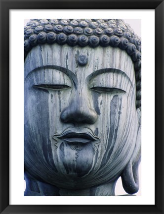 Framed Face of a Buddha Statue, Japan Print