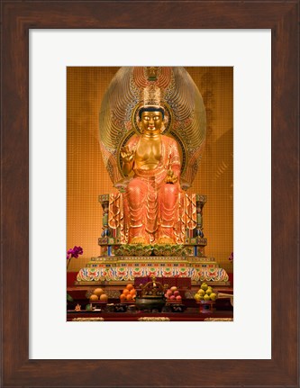 Framed Statue of Buddha in a Temple Print