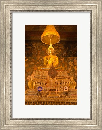 Framed Buddha in a temple, Wat Pho, Rattanakosin District, Bangkok, Thailand Print