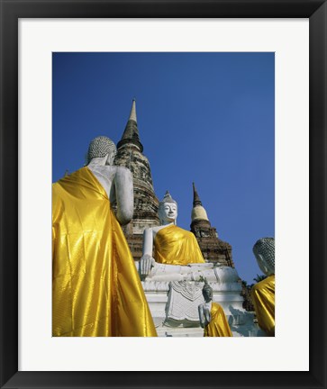 Framed Buddha Statue at a Temple, Wat Yai Chai Mongkol, Ayutthaya, Thailand Print