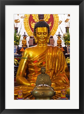 Framed Statue of Buddha in a Temple, Long Son Pagoda, Nha Trang, Vietnam Print