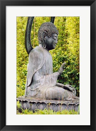 Framed USA, California, San Francisco, Golden Gate Park, Buddha Statue Print