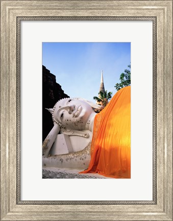 Framed Reclining Buddha, Wat Yai Chai Mongkhon, Ayutthaya, Thailand Print