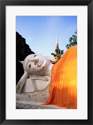 Framed Reclining Buddha, Wat Yai Chai Mongkhon, Ayutthaya, Thailand Print