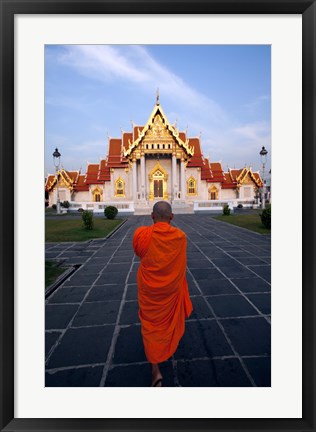 Framed Buddhist Monk at a Temple Print