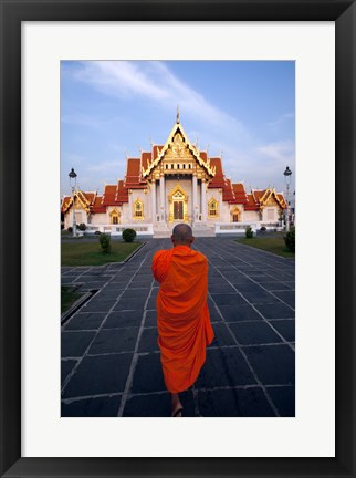 Framed Buddhist Monk at a Temple Print