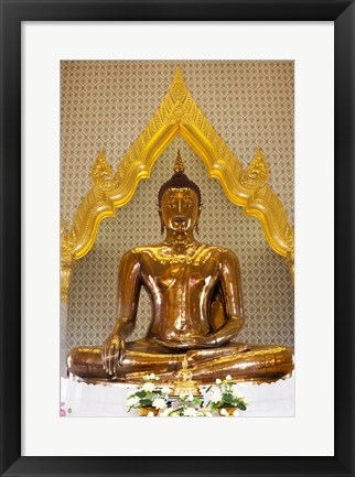 Framed Golden Buddha Statue in a Temple, Wat Traimit, Bangkok, Thailand Print