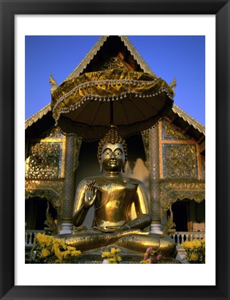 Framed Statue of Buddha, Wat Phra Sing, Chiang Mai Province, Thailand Print