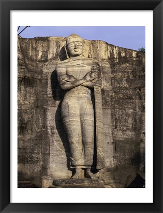 Framed Statue of Buddha carved in a rock, Gal Vihara, Polonnaruwa, Sri Lanka Print