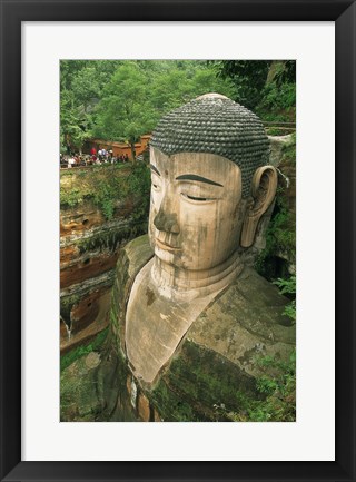 Framed Giant Buddha Statue, Leshan, China Print