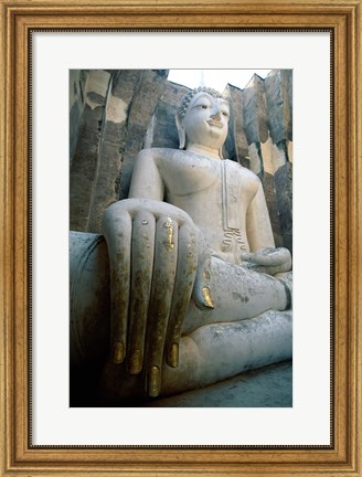 Framed Seated Buddha, Wat Si Chum, Sukhothai, Thailand Print