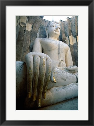 Framed Seated Buddha, Wat Si Chum, Sukhothai, Thailand Print