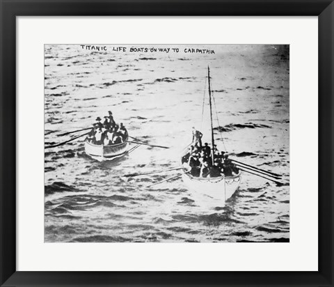 Framed Titanic Life Boats on Way to Carpathia Print