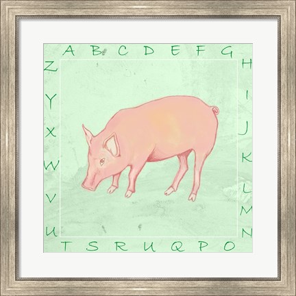 Framed Pig Alphabet Print