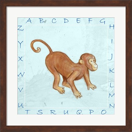 Framed Monkey Alphabet Print