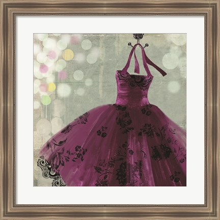 Framed Fuschia Dress I Print