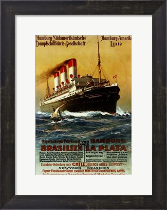 Framed Poster of the Hamburg South American Steamship Company Print