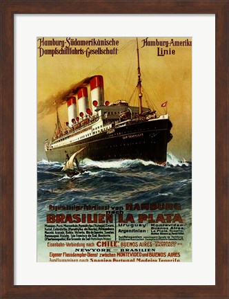 Framed Poster of the Hamburg South American Steamship Company Print