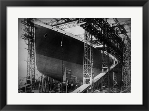 Framed Titanic Constructed at the Harland and Wolff Shipyard in Belfast Before Sail Print