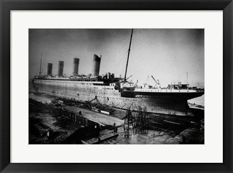 Framed Docked Titanic Print