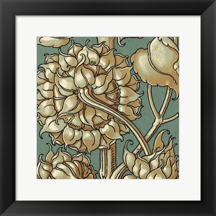 Framed Sunflower Woodblock III Print