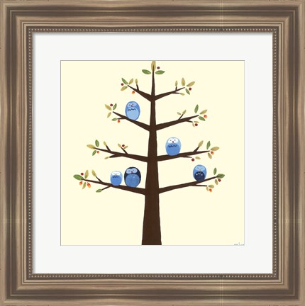 Framed Orchard Owls II Print