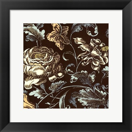 Framed Fanciful Floral I Print