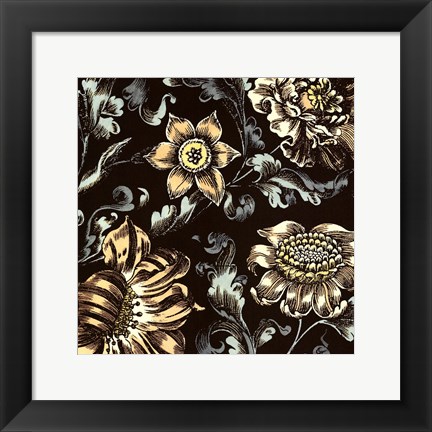 Framed Fanciful Floral III Print