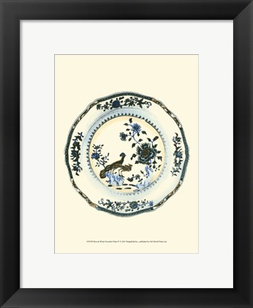 Framed Blue &amp; White Porcelain Plate IV Print