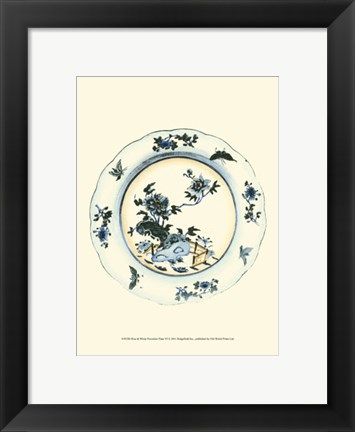 Framed Blue &amp; White Porcelain Plate VI Print