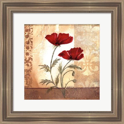 Framed Red Poppies I Print