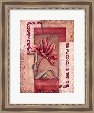 Framed Red Tulip Collage II Print