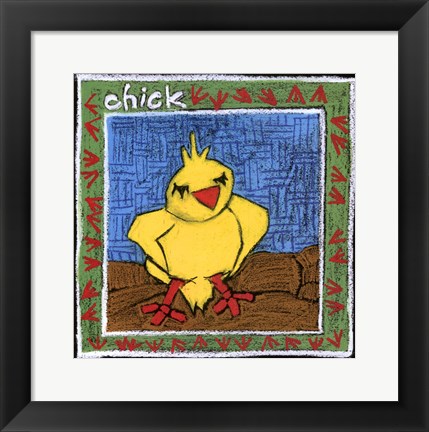 Framed Whimsical Chick Print