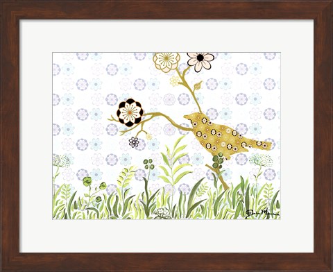 Framed Bird on a Limb Print