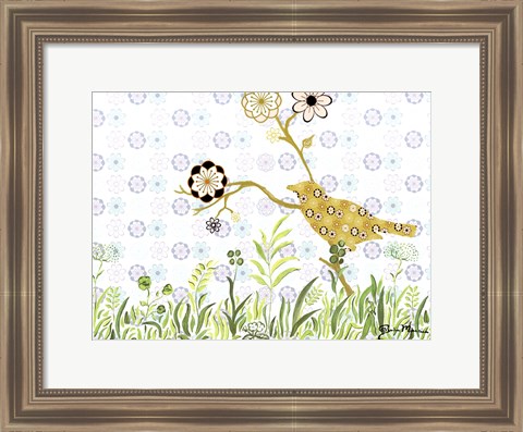 Framed Bird on a Limb Print