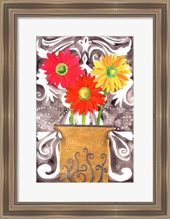 Framed 3 Tin Flowers Print