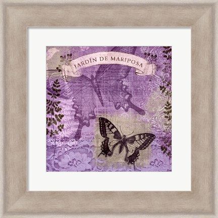 Framed Butterfly Notes III Print