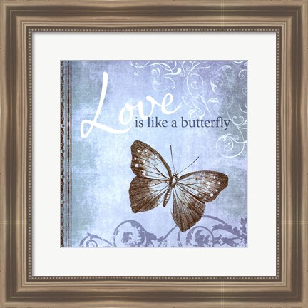 Framed Butterfly Notes IX Print