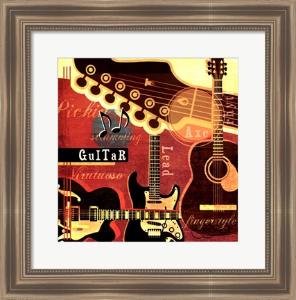 Framed Music Notes III Print