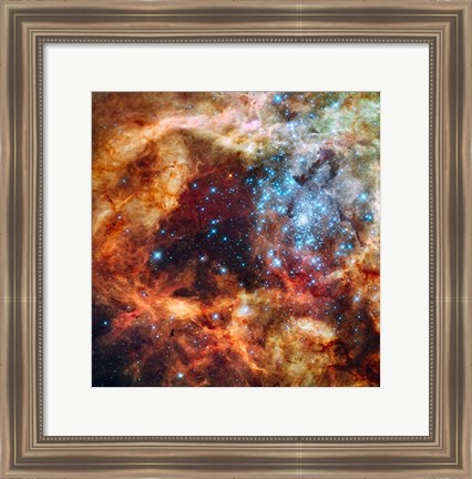 Framed Hubble Space Telescope image of the R136 Super Star Cluster Print