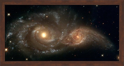 Framed Colliding Spiral Galaxies Print